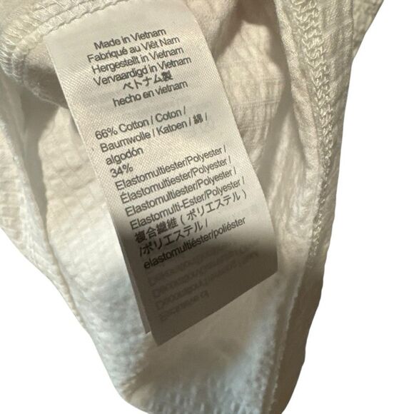 J. Crew J Crew Seersucker Smocked White Puff Sleeve Top - Picture 6 of 6